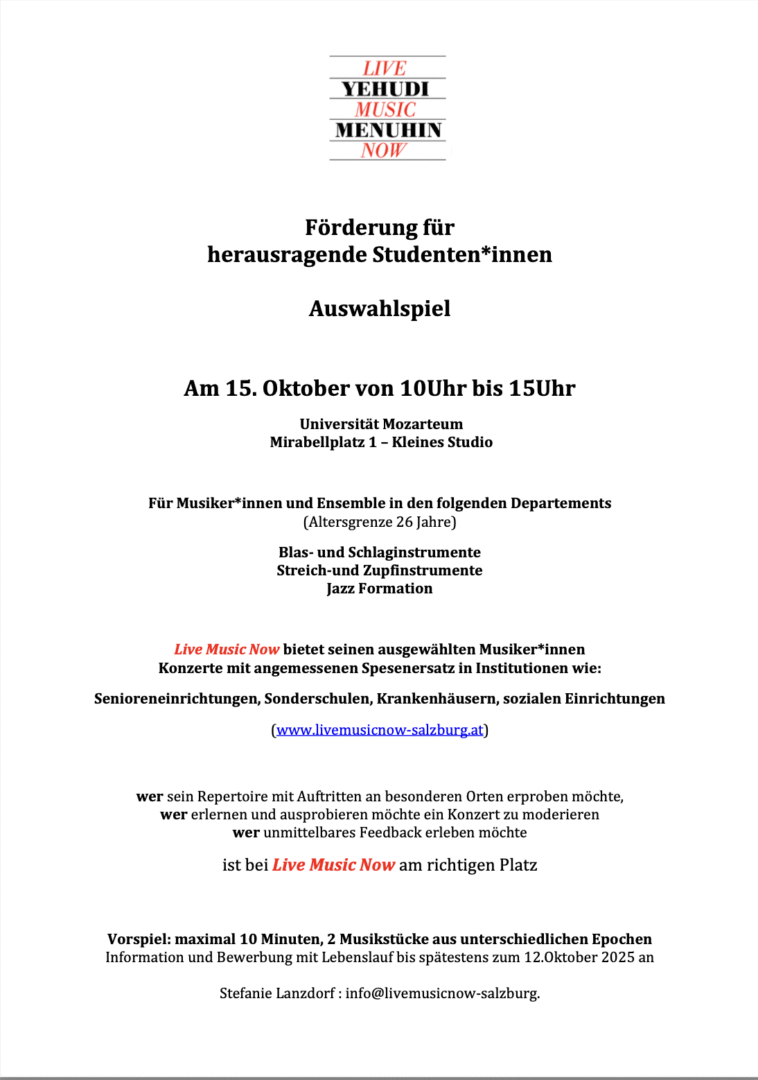 Nähere Informationen zum Auswahlspiel Oktober 2025