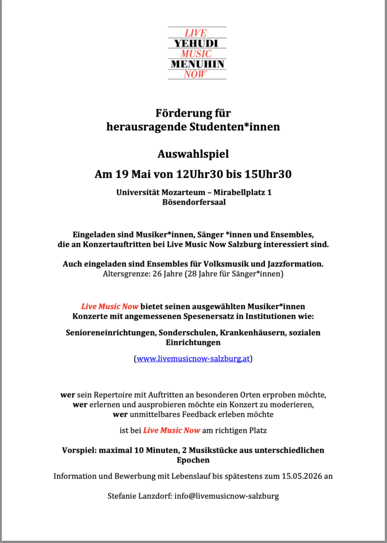 Auwahlspiel im Mai 2026